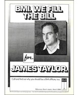 James Taylor 1986 BMI advertisement original 8 x 11 b/w ad print - £3.33 GBP