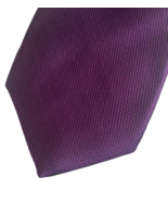 Tom James Tall Man Tie Necktie Solid Purple Textured USA Made All Silk 6... - $31.65