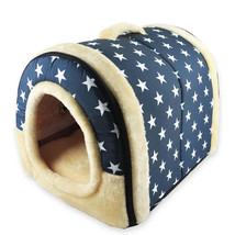 Indoor Dog House Soft Cozy Dog Cave Bed Foldable Removable Warm House Nest With  - £38.64 GBP+
