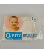 Curity Kendall Snap Front Shirt 0-3 Mos White Baby Infant Vintage NEW - £19.45 GBP