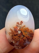 Scenic Moss Agate Oval Cabochon 26x18x7.8mm - £51.11 GBP
