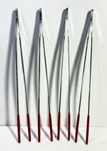 Lot Of 4, 12 inch Long Stainless Steel Straight Tweezers Tong Rubber Tip - $578.82 MXN