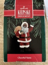 Cheerful Santa African American Christmas Hallmark Keepsake Ornament 1992 Boxed - £12.73 GBP