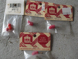 Lot of 4 Dollhouse Accessories - Town Square Miniatures Grapes and Apple... - $17.82