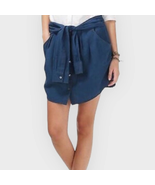 NWT THEORY Neini D Orient Dark Indigo linen blend casual skirt women&#39;s s... - £34.67 GBP