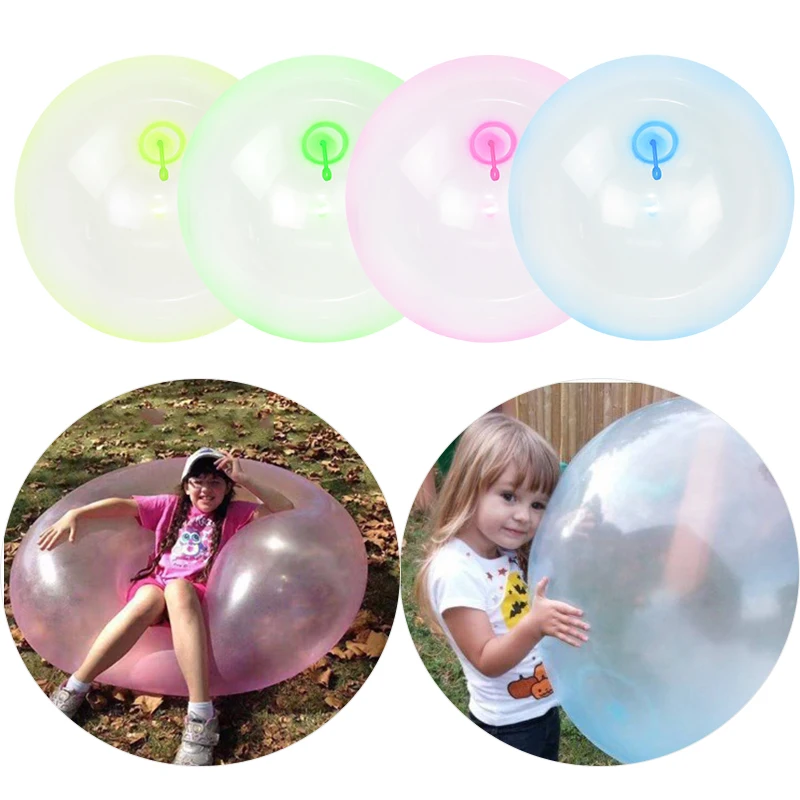 80cm Children Outdoor Soft Air Water Filled Bubble Ball Inflating Balloon Toy - £11.14 GBP