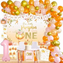 Little Pumpkin 1St Birthday Decorations Supplies, Pumpkin First Birthday Party S - £38.36 GBP