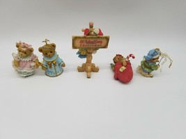 Lot of Five(5) Christmas Cherished Teddies Ornaments &amp; Figurines Blaire Mitten - £34.82 GBP