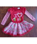 RARE EDITIONS Girls Dress Size 5 Red I LOVE SANTA - $17.23 CAD