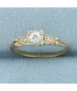 Antique Old European Diamond Engagement Ring in 14k Yellow Gold - $442.00