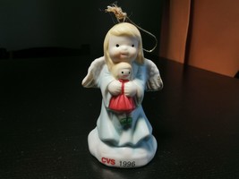 Vtg 1996 CVS Traditions Angel Holding Doll Ornament Ceramic Drug Store P... - $4.99