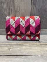 Vera Bradley Womens  Riley Compact Wallet Quilted Bohemian Chevron Fuchsia - $16.79