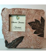 Vtg Spoontiques Stone Leaves Leaf Pink-Brown Photo Frame For 3inx3in Photos - $10.19 CAD