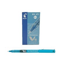 Pilot V5 Liquid Ink Rollerball 0.5 mm Tip (Box of 12) - Light Blue  - £35.10 GBP