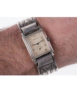 30&#39;s-40&#39;s Heavy Stamped Native American Silver watch cuff with original ... - $787.05