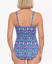 Swim Solutions One Piece Swimsuit Blue Multi Print Size 8 $99 - Nwt - £21.13 GBP