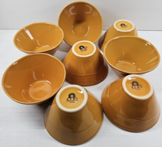 8 Euro Ceramica Mustard Soup Cereal Bowls Set Scalloped Serve Dish Portugal Lot - £96.49 GBP