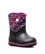 bogs toodler Kids classic girl waterproof boots black floral handels size 9 - $49.39