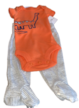 Prématuré Orange Dinosaure Court Et Pantalon Avec Feet-Brand New-Ships 2... - $29.50