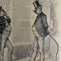 Thomas Nast End Of Party Slavery 1885 Victorian Steel Plate Print LGBinTN2 - £37.33 GBP