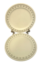 Anchor Hocking Chantilly China Two Dinner Plates Brown Flowers Green Scrolls - £14.62 GBP