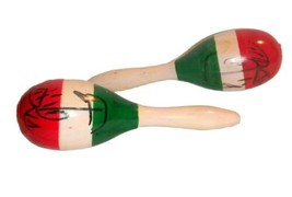 Small Wood Maracas From Mexico Folkloric Dance Performance Fiesta Music Dance - $18.76