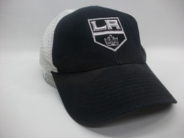 LA Kings Hat NHL Hockey Reebok Stained Black White Snapback Trucker Cap - £15.97 GBP