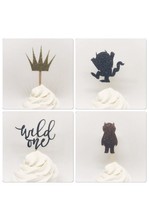 Monsters Wild Things Cupcake Toppers, Wild One Toppers, Wild One Birthday - $8.42