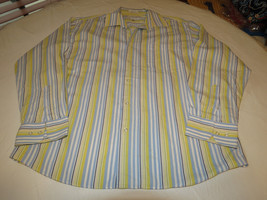 Mens Linea Dome L 18 1/2 striped long sleeve button up shirt GUC@ - £12.08 GBP