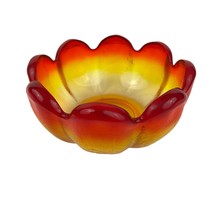 VTG Duralex Indiana Glass Amberina Tangerine Glass Small Bowl 5&quot; Glows L... - £21.11 GBP