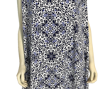 Lands&#39; End Blue and White Floral Print Sleeveless Knit Pullover Shift Dr... - £26.57 GBP