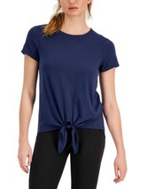 MSRP $25 Id Ideology Womens Knot Front T Shirt Navy Size Medium - £11.54 GBP