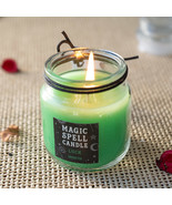 Set of 3 Wicca Halloween Ritual Green Tea Luck Fortune Spell Candle in G... - $32.24 CAD