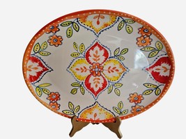 LE CADEAUX Orange Blossom Melamine 16&quot; Oval Platter Tray - $22.00