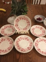 VINTAGE 6 WEDGEWOOD ENGLAND BARLASTON RED OLD VINE 6 3/4&quot; SALAD PLATE - $20.75