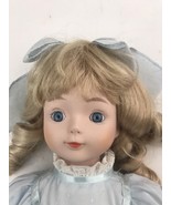 16&quot; tall Vintage Porcelain Dolls My Name is Rene  Blond Hair Blue Eyes T... - $9.78