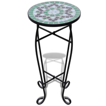 Outdoor Indoor Garden Patio Unique Iron Mosaic Side Table Plant Stand Ta... - £35.66 GBP+