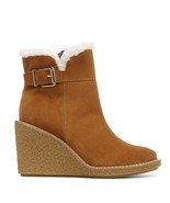 FRANCO SARTO Ulayna Water Resistant Suede Fleece Wedge Bootie, Brown, 10... - $99.00