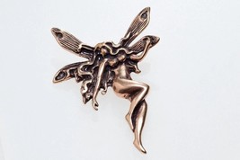 Large Bronze Fairy Pendant – Magical Good Luck Amulet, Fantasy Jewelry - $19.99