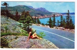 Maine Postcard Mt Desert Island Ocean Drive From Otter Cliff - $2.07