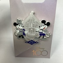 Disneyland 100th Anniversary Celebration Minnie And Mickey Mouse Castle Pin - £17.14 GBP