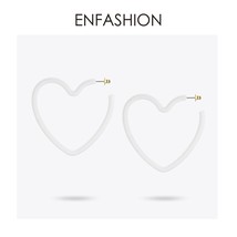 ENFASHION Heart Circle Resin Hoop Earrings For Women Big Colorful Hoops Earings  - £18.39 GBP
