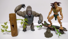 Vintage Disney TARZAN Chest Pounding Kerchak + Jungle Surfin Tarzan Toy Sets! - £31.93 GBP