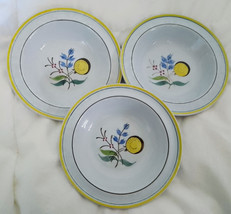 Set of 3 Vintage Arabia Windflower 6 1/2&quot; Handpainted Soup Bowls Finland - £21.67 GBP