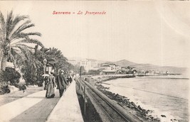 Sanremo Ligurien Italia ~ La Promenade ~1910s Foto Cartolina - £8.70 GBP