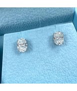 IGI 2.12 TCW Lab Grown Oval Brilliant Cut Diamond Stud Earrings 14k Whit... - $1,086.25 CAD