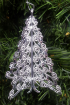 Rare Silver Filigree christmas tree ornament vintage West Germany pierce... - $36.77