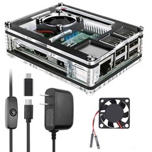 Raspberry Pi 3 B+ Case With Fan Cooling Pi 3B Case With 3 Pcs Heat-Sinks 5V 3A P - £22.36 GBP