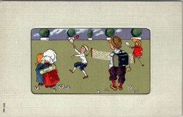 Illustrated Children Playing Tennis Series 562 Postcard Z4 - £4.64 GBP