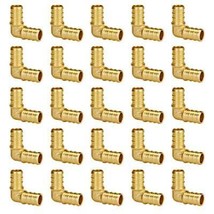 (25-Pack) 1/2&quot; 90 Degree Elbow PEX Fittings,  Brass Crimp for PEX Pipe- Plumbing - £31.23 GBP